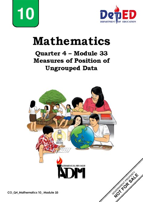 Quarter 4 Module 33 Measures of Position of Ungrouped Data .